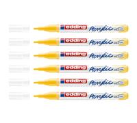 Edding Lot De 6 Marqueurs Acrylique 5300 Jaune Trafic Pointe Fine 1-2 Mm