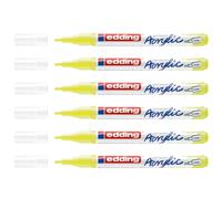 Edding Lot De 6 Marqueurs Acrylique Fin 5300 Jaune Fluorescent 1-2 Mm