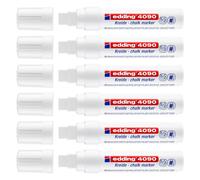 Edding Lot De 6 Marqueurs Craie Liquide 4090 Blanc Large 4-15 Mm