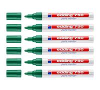 Edding Lot De 6 Marqueurs Peinture 750 Vert Pointe Ronde 2-4 Mm