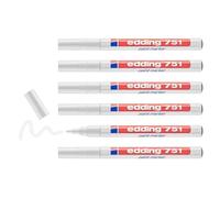 Edding Lot De 6 Marqueurs Peinture 751 Blanc Pointe Ronde 1-2 Mm