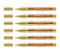 Edding Lot De 6 Marqueurs Peinture 751 Or 1-2 Mm