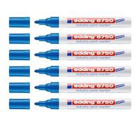 EDDING Lot de 6 Marqueurs Peinture 8750 Spécial Industrie Bleu 2-4 mm