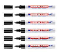 EDDING Lot de 6 Marqueurs Peinture 8750 Spécial Industrie Noir 2-4 mm