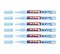 Edding Lot De 6 Marqueurs Peinture Brillante 751 Bleu Pastel Pointe Ronde 1-2 Mm