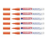 EDDING Lot de 6 Marqueurs Peinture Brillante 751 Orange Pointe Ronde 1-2 mm
