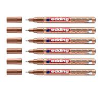 EDDING Lot de 6 Marqueurs Peinture Brillante 780 Cuivre Pointe Fine 0,8 mm