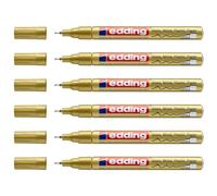 EDDING Lot de 6 Marqueurs Peinture brillante 780 Pointe Fine Or 0,8 mm
