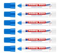 Edding Lot De 6 Marqueurs Peinture Spécial Industrie 950 Bleu Pointe Ronde 10 Mm