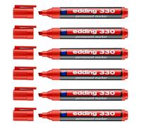 Edding Lot De 6 Marqueurs Permanent 330 Rouge 1-5 Mm