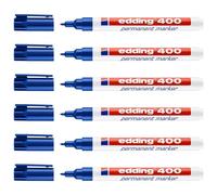 Edding Lot De 6 Marqueurs Permanent 400 Bleu 1 Mm