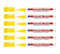 Edding Lot De 6 Marqueurs Permanent 400 Jaune Pointe Fine 1 Mm