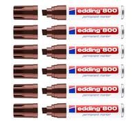 EDDING Lot de 6 Marqueurs Permanent 800 marron 4-12 mm