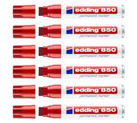 EDDING Lot de 6 Marqueurs Permanent 850 Rouge Corps Alu Pointe Large 5-15 mm