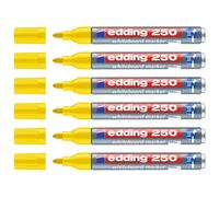 Edding Lot De 6 Marqueurs Pour Tableaux Blancs 250 Jaune 1,5-3 Mm