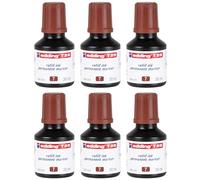 EDDING Lot de 6 Recharges D'encre 30ml T25 Goutte à Goutte Pour Marqueur Permanent Marron