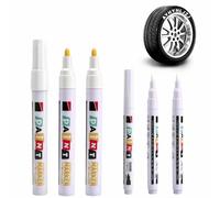 Edding Lot de 6 stylos de peinture pour pneus blancs imperméables avec pointes de 1 mm et 3 mm pour voiture, moto, verre et caoutchouc - Edding White pour projets créatifs
