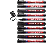 Edding 300 Marqueur Permanent Stylo - 1.5 - 3mm Pointe Ogive - Noir - Lot De 10