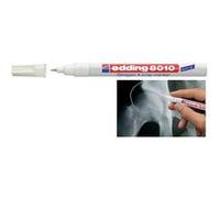 EDDING - Marqueur fin pour radiographie edding 8010, blanc, Pointe ogive baguée métal, largeur de tracé: 0,8 mm env. (04 8010 049) Blanc G