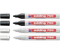 edding Marqueur peinture 750 Industrie, 2-4 mm, blanc + noir 2