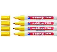 Edding - Marqueur peinture 750 - Pointe 2-4 mm - Industrie, jaune, Lot de 4