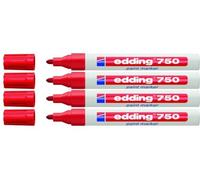 Edding - Marqueur peinture 750 - Pointe 2-4 mm - Industrie, Rot, Lot de 4