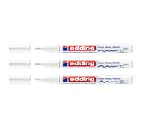 Edding Marqueur Peinture Corinox® L.200mm Q.21,0x6,0mm Coupe SH2 Semi-Circulaire Pointe Ronde Blanc Inoxydable 1-2mm Encre Permanente Résistante à l'Eau