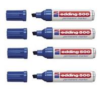edding - marqueur permanent 500, pointe biseautée, bleu Bleu G