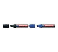 EDDING - Marqueur permanent edding 390, pointe biseautée, bleu largeur de tracé: env. 4,0 - 12,0 mm, rechargeable avec encre de chine T25 / T100 edding, encre de chine i Bleu G