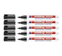 Edding Marqueur permanent noir 400-01 (1 mm, noir, 5 stylos)