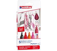 Edding Marqueur Pour Textiles 4500 Etui De 5 'warm' Couleurs 2-3 Mm