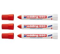 Edding Marqueur Spécial 950 Industry Painter, 10 Mm (3 Marqueurs, Rouge)