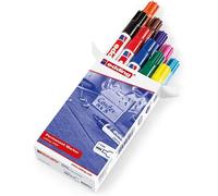 edding Marqueur permanent 3300 – 10 stylos multicolores – pointe biseautée 1,5–3 mm