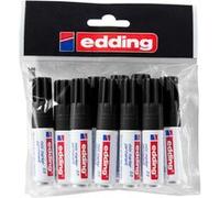 Mini-marqueur permanent edding,5 - Noir - 10 stylos - Pointe ronde fine 1 mm - Imperméable, sèche vite, résiste à l'effacement - Mini-marqueur pour carton, plastique, bois, métal, pierre, toile