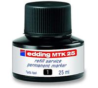edding MTK 25 recharge d'encre - noir - 25 ml - avec système capillaire, idéal pour une recharge propre et simple de presque tous les marqueurs permanents edding