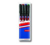 edding Marqueur pour film 140 S 4-140-4 – 4 couleurs noir/rouge/bleu/vert – résistant à l'eau