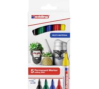 Edding Permanentmarker 4-3000-5 Marqueur permanent noir, bleu, rouge, vert, jaune résiste à leau: oui