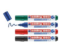 Edding Pochette de 4 marqueurs effaçables à sec pointe ogive assortis E-660 4304000