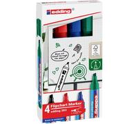 Edding Pochette E-383 4 Couleurs - Noir, Rouge, Bleu Et Vert