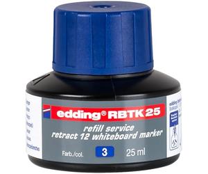 edding RBTK 25 recharge d'encre - bleu - 25 ml - avec système capillaire, idéal pour une recharge propre et simple du marqueur edding whiteboard retract 12