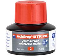 edding Recharge d'encre BTK 25 — Rouge 25 ml, système de capillarité pour tableaux blancs