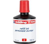 Edding Recharge d'encre T 100 pour marqueur permanent Rouge 100 ml