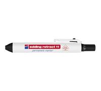 edding retract 11 marqueur permanent - noir - 1 stylo - pointe ronde 1,5-3 mm - résistant à l'eau, séchage rapide -pour une utilisation facile d'une seule main - pour carton, plastique, bois, métal