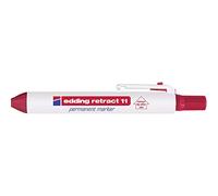 edding retract 11 marqueur permanent - rouge - 1 stylo - pointe ronde 1,5-3 mm - résistant à l'eau, séchage rapide - pour une utilisation facile d'une seule main - pour carton, plastique, bois, Blister