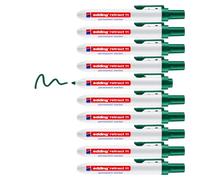 edding retract 11 marqueur permanent - vert - boîte de 10 - plume ronde 1,5-3 nm - résistant à l'eau, séchage rapide-pour une utilisation facile à une main - pour carton, plastique, bois, métal, verre