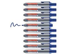 edding retract 12 Marqueur pour tableaux blancs - Bleu - 10 stylos - Pointe ronde 1,5-3 mm - sans capuchon - pour une utilisation d'une main sur tableau blanc, magnétique, en liège, mémo et chevalet