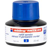 edding RMTK 25 recharge d'encre - bleu - 25 ml - avec système capillaire, idéal pour recharger proprement et sans complication le marqueur permanent edding retract 11