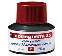 edding RMTK 25 recharge d'encre - rouge - 25 ml - avec système capillaire, idéal pour une recharge propre et simple du marqueur permanent edding retract 11
