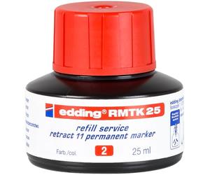 edding RMTK 25 recharge d'encre - rouge - 25 ml - avec système capillaire | idéal pour une recharge propre et simple du marqueur permanent edding retract 11