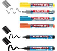 edding Set de marqueurs pour tableau-papier 4-385-380-383-6 noir 6pcs